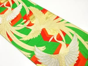 アンティーク　毘沙門亀甲に鳳凰模様織り出し袋帯（材料）